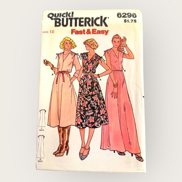 Vintage Butterick Sewing Pattern 6296 Misses Dress Jumper Size 12 - Picture 1 of 2
